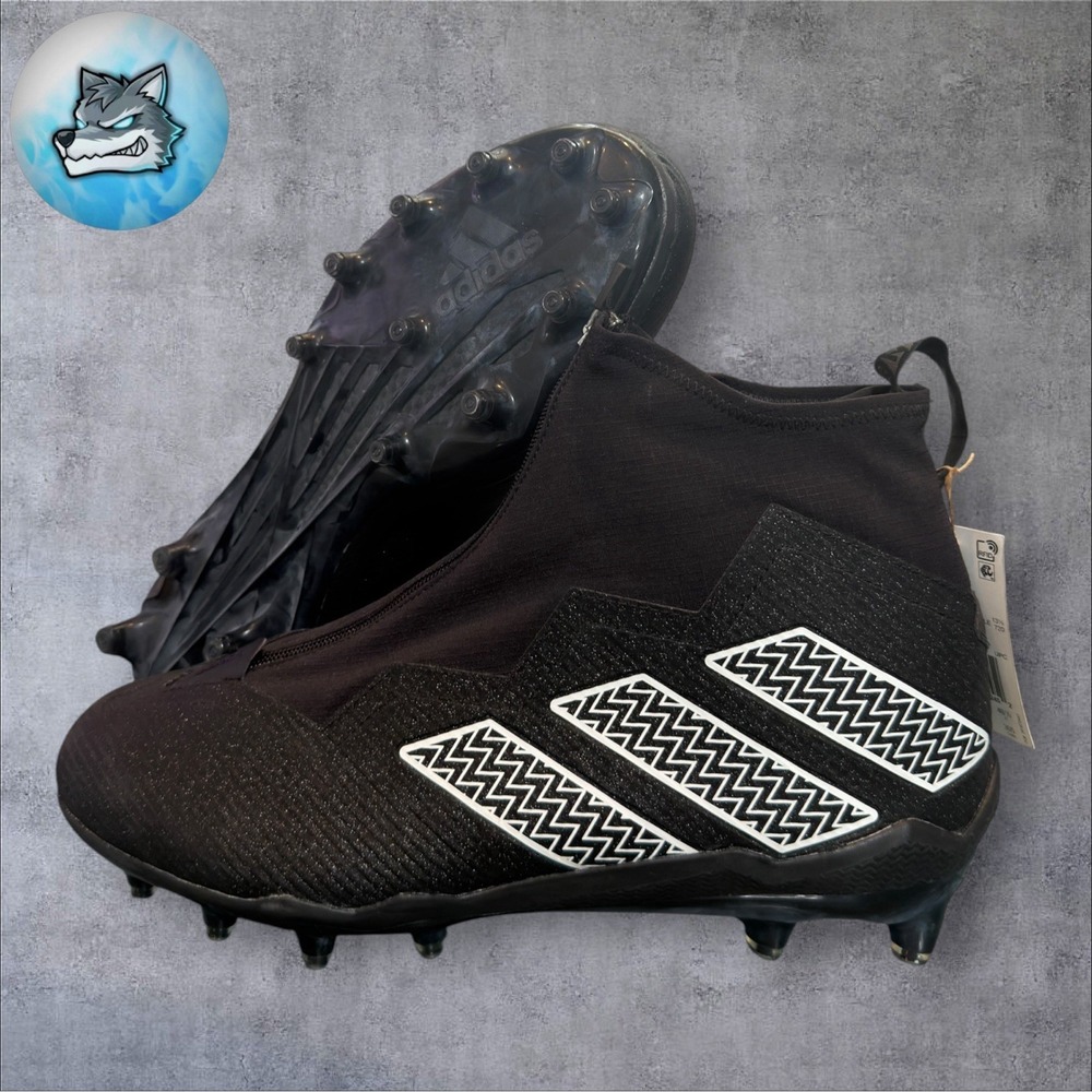 Adidas Nasty 2.0 23 Black White Mid Top Football Cleats Men's Size 14 GV8309